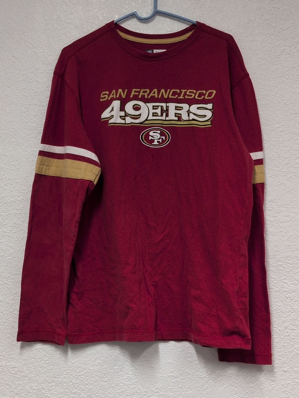 NFL San Francisco 49ers Football 100% Cotton Long sleeve Shirt Red Gold Gorpcore